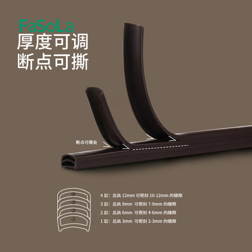 FaSoLa密封条窗户门缝卧室房门缝隙隔音保暖防风神器门底防盗门挡风胶条 商品图5