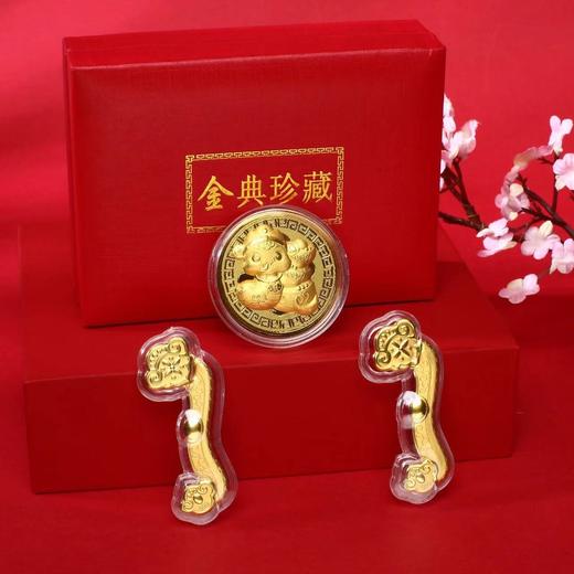 【29.9抢❗️蛇如意三件套礼盒】蛇年仿金箔开运金币，高颜值招财纪念币蛇如意，摆件伴手礼商务活动礼品QQ新年礼盒年货礼盒 商品图3