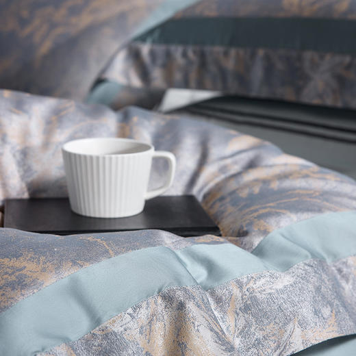 高奢品140支贡缎匹马棉色织提花四件套 欧世复购轻奢风套件 商品图4