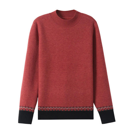 CC-103-66161秋冬季新款时髦简约拼色设计感针织一体绒打底衫毛衣通勤上衣 商品图4