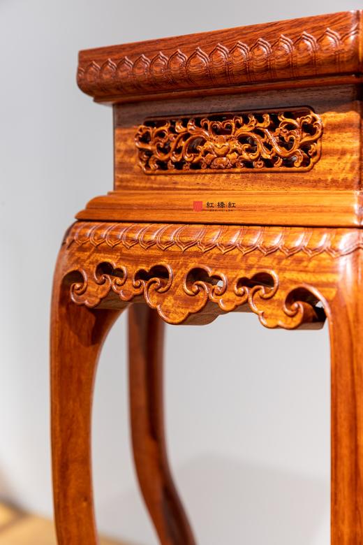 红桥红  家具严选  缅甸花梨（大果紫檀）  【故宫款六足如意带托尼 花架】 商品图2