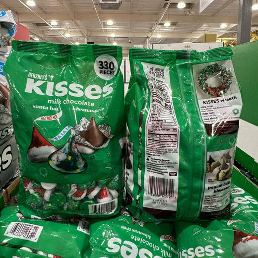 Hershey水滴巧克力绿色款🔥特价！298元/袋！Kisses好时牛奶巧克力1.52kg🔥一包有330粒💧一年才出一次的圣诞🎄装缤纷的色彩 商品图1