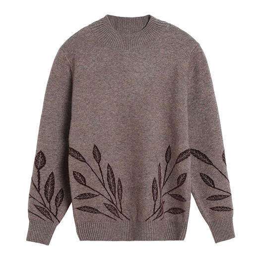 CC-103-8215内搭套头半高领保暖提花毛衣女士秋冬厚款新款国风打底针织衫上衣 商品图4