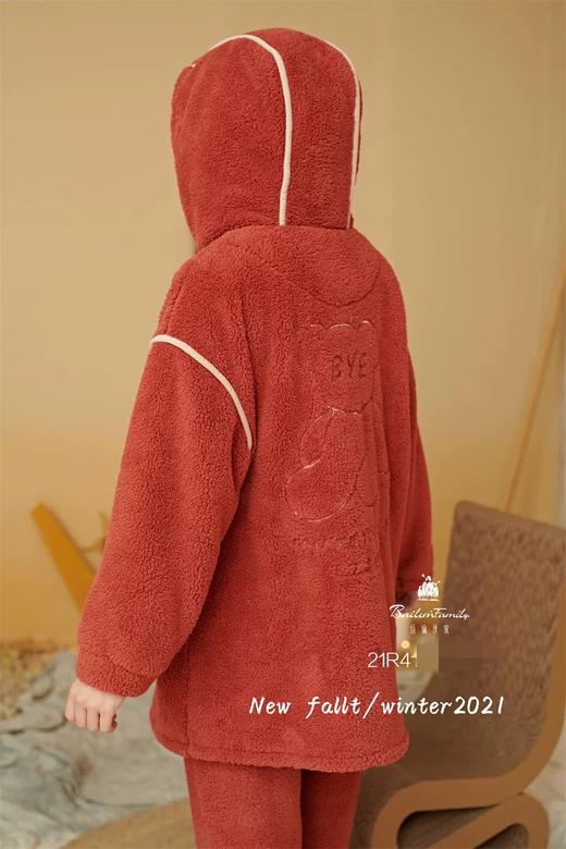 秋冬珊瑚绒保暖家居服连帽套装【21R41323】 商品图2