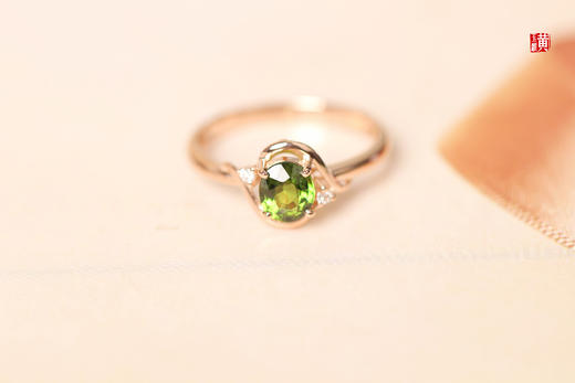 【诗语】18K金镶绿碧玺戒指 商品图2