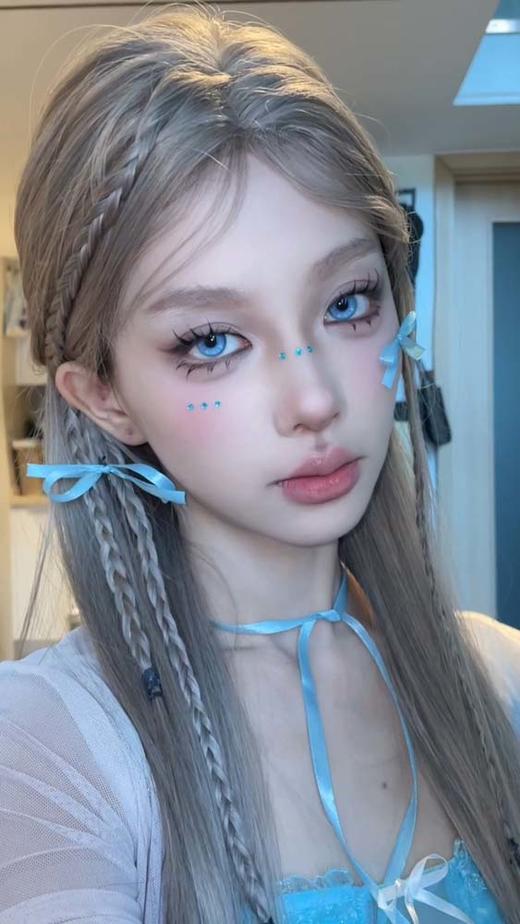 Clairecolor 半年抛美瞳 白金芬蓝 直径14.2mm着色13.6mm 商品图3