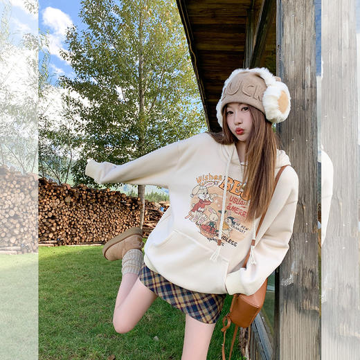 <曾小咸推荐>美式复古卡通印花连帽卫衣 日常199.99 立减110 秒杀89.99！！ 商品图2