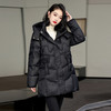 2024冬时尚连帽收腰盘扣复古保暖白鸭绒中长款羽绒服LSYGCDF6550 商品缩略图3