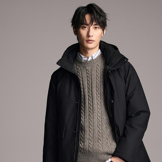 棉仓357815022-微宽松机能极简可脱卸帽白鹅绒羽绒服 商品图0