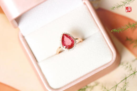 【奕璇】18K金镶红碧玺戒指 商品图2