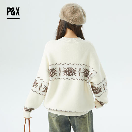 P&X设计师女装宽松冬季短款毛衣824418182 杏色 商品图4