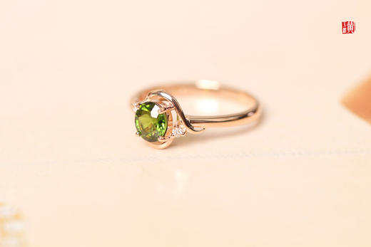 【诗语】18K金镶绿碧玺戒指 商品图1