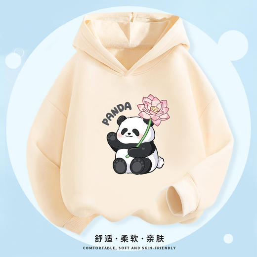 趣味可爱卡通柿柿熊猫国潮印花T恤卫衣图案热转印白墨胶印烫画贴 商品图1