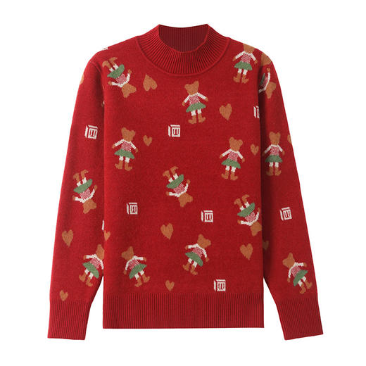 CC-101-96116半高领毛衣女士秋冬2024新款厚款打底衫卡通动漫内搭上衣 商品图4