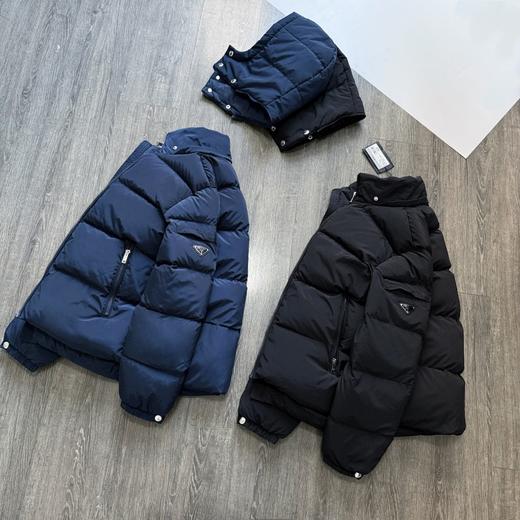 普拉达绗缝抗寒高蓬可拆卸帽棉服 再生尼龙防风拒水面料 商品图0