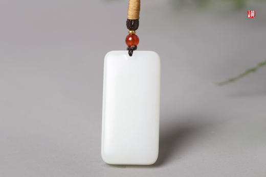 和田玉白玉【平安无事牌】吊坠   配精美挂绳 商品图0