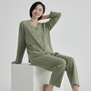 【宅家自由感】米馨悦  女牙签条系扣V领家居服套装-A09701  女牙签条系扣圆领家居服套装-A09703  高密纺织工艺  330g加厚弹力面料  无束缚好打理 商品缩略图6