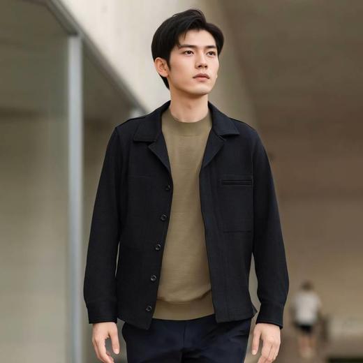 【城韵夹克】 圣得西男装老钱风羊毛休闲夹克2452032349 商品图1