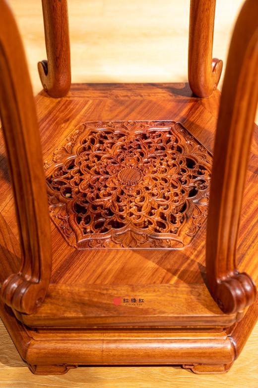 红桥红  家具严选  缅甸花梨（大果紫檀）  【故宫款六足如意带托尼 花架】 商品图5