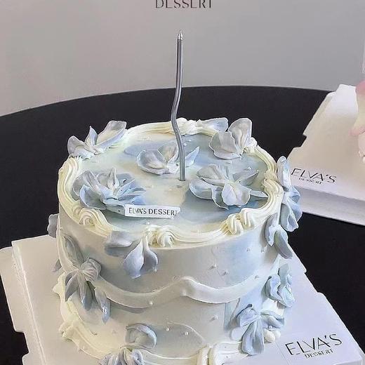 【💕想念💕】蓝色立体裱花蛋糕 商品图0