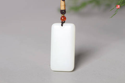 和田玉白玉【平安无事牌】吊坠   配精美挂绳 商品图5