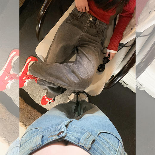 <曾小咸推荐>复古星空纹阔腿牛仔裤 不加绒109.99！加绒119.99！ 商品图4