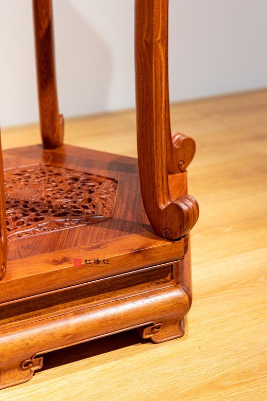 红桥红  家具严选  缅甸花梨（大果紫檀）  【故宫款六足如意带托尼 花架】 商品图4