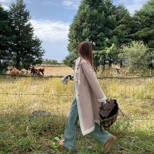 <曾小咸推荐>新品现货秒杀！卖完下架不再补 ！微信粉丝打折价！！ 皮毛一体中长款毛呢大衣 日常429.99/件 立减210 秒杀219.99/件！！ 商品图4