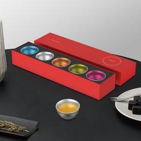 TAIC太可纯钛杯功夫茶具五福礼盒套装5个装家用简约 HP