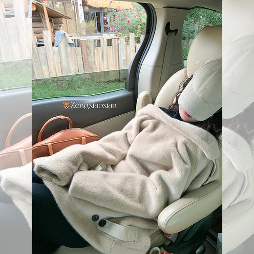 <曾小咸推荐>新品现货！卖完下架不再补！微信粉丝打折价！韩系皮毛一体卡其色毛毛外套 日常329.99 立减140 秒杀189.99！！ 商品图2