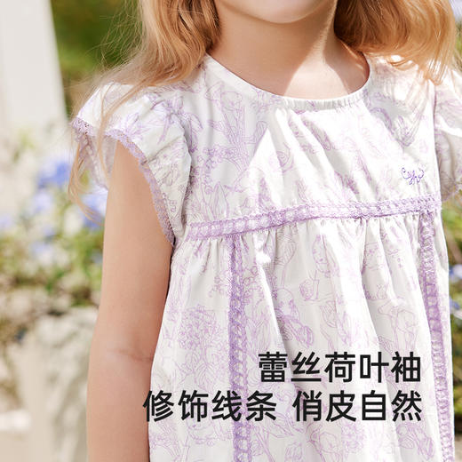 英氏女童连衣裙短袖夏季透气背心裙女宝甜美碎花裙2025新款 商品图2