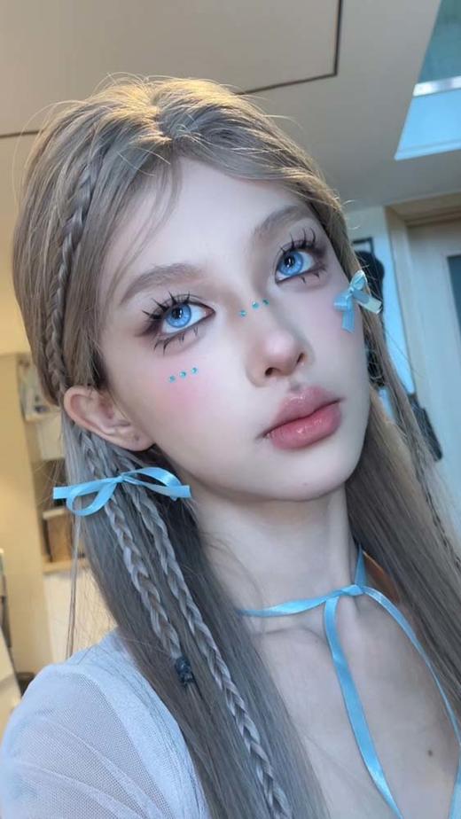 Clairecolor 半年抛美瞳 白金芬蓝 直径14.2mm着色13.6mm 商品图2