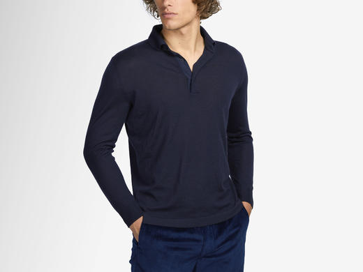 Sease - Polo Neck F18 - Navy Blue - 男装 - 针织衫 - 海军蓝 商品图3