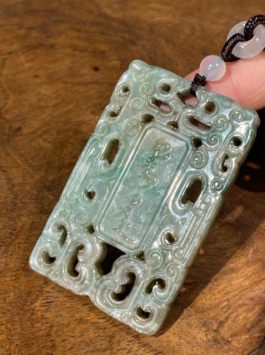 翡翠鏤雕玉雕螭龙纹斋戒牌，顺丰包邮 商品图5