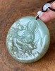 褐沁青白玉雕观音圆吊坠牌，顺丰包邮 商品缩略图2