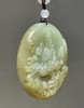 褐沁青白玉雕观音圆吊坠牌，顺丰包邮 商品缩略图13