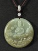 褐沁青白玉雕观音圆吊坠牌，顺丰包邮 商品缩略图4