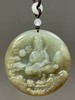 褐沁青白玉雕观音圆吊坠牌，顺丰包邮 商品缩略图5