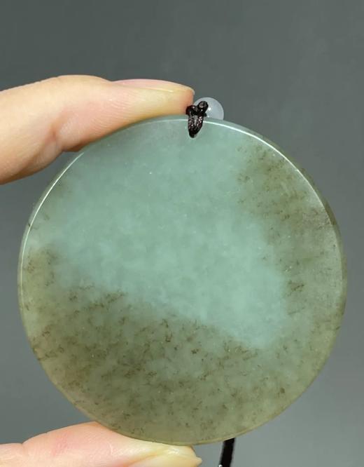 褐沁青白玉雕观音圆吊坠牌，顺丰包邮 商品图10