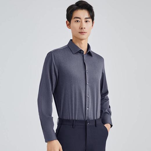 【微磨毛】圣得西冬季款男士中青年商务休闲保暖长袖衬衫2362954701A 商品图2