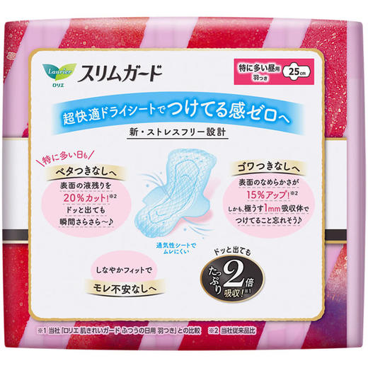 聚便利 X 山姆 乐而雅 日本进口 零触感超丝薄特长日用卫生巾 250mm 19片/包 商品图2