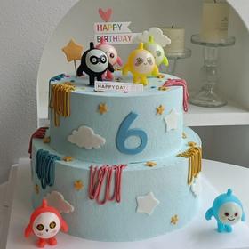 【可爱蛋仔】双层创意卡通蛋糕