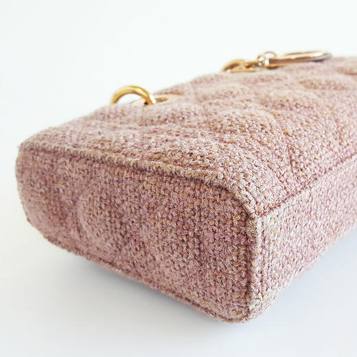 【95新】DIOR迪奥Lady D-Joy系列M0540JLMP_M953中号粉色毛呢D-Joy横版戴妃包手提单肩包女士现售价：14000！081124TH15 商品图6