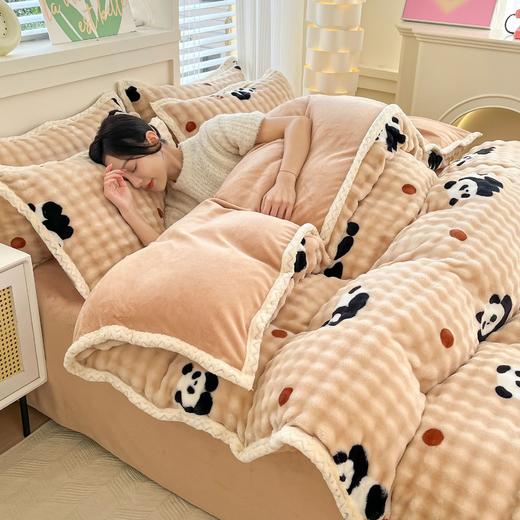 A类冬季兔毛绒牛奶绒四件套，泡泡纱床单被套印花被罩床上用品FYJ-065 商品图2