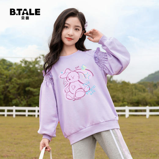 女童卫衣春秋款洋气儿童秋季2024新款大童网红上衣秋装女孩打底衫 商品图2