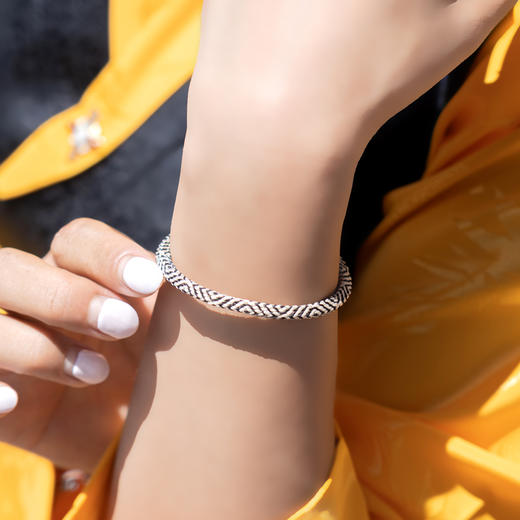 限定版　藏地九眼不灭长寿金刚天珠绳　搭配925银十字金刚杵扣环　红、黑两款 商品图3