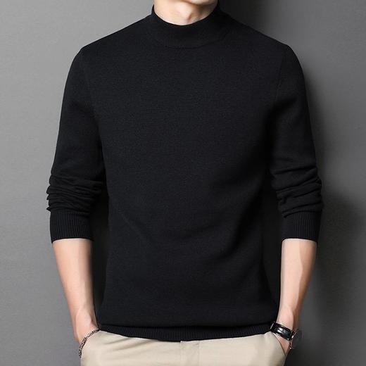 圣得西男装秋季新款百搭半高领套头纯色毛衣2362950928 商品图4