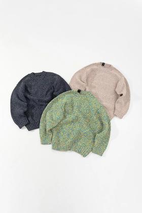 N.H00LYW00D 粗针宽松均码情侣圆领廓形毛衣 MY123