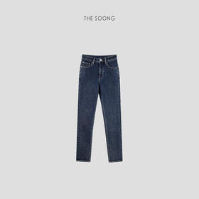THESOONG|"闪瘦裤"加厚加绒中高腰铅笔弹力牛仔裤女HBKZ5947