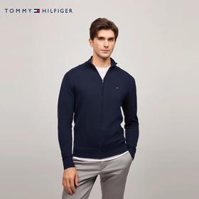 【海信嘉年华】Tommy男装纯棉净色小绣标商务休闲半高领拉链立领针织开衫外套XM02627